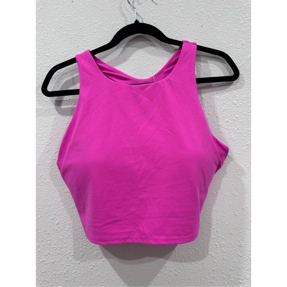 CRZ YOGA Butterluxe Racerback High Neck Longline‎ Sports Bras  pink size xl - Picture 2 of 8